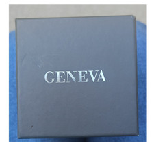 Geneva Men's Silver Metal Analog Wristwatch Black Dial with Original Box