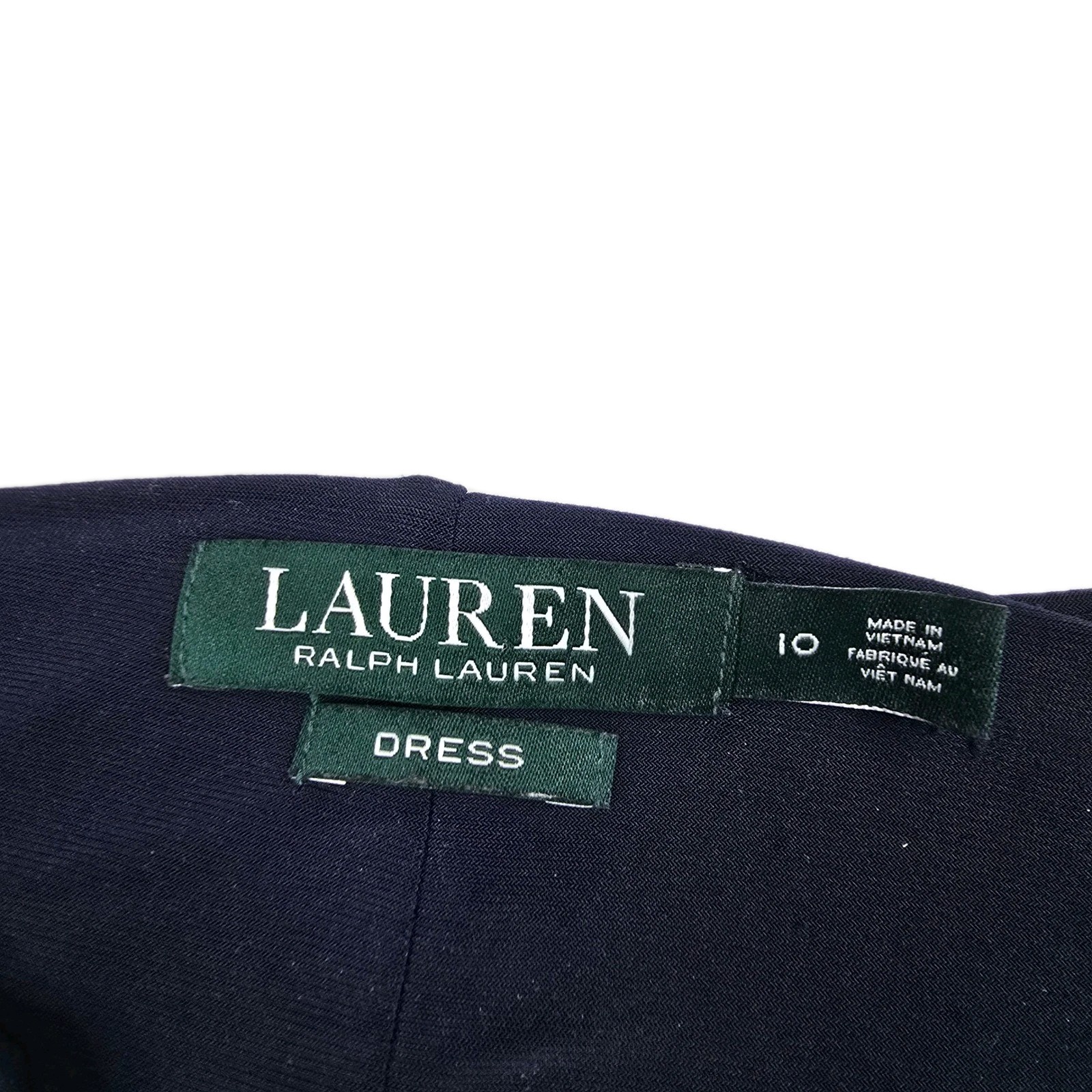 Lauren Ralph Lauren Women's Navy Blue Ruched Sheath Cocktail Dress Size 10 thumbnail 6