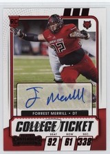 2021 Contenders Draft Picks College Game Ticket Red Forrest Merrill Auto 1ca6