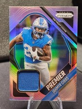 2025 Jahmyr Gibbs Silver Prizm Premier Patch Relic #PJY-JGB Detroit Lions