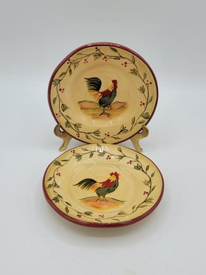 Park Designs Early Riser Rooster 5'' Bread Plates Country Farmhouse Set of 2