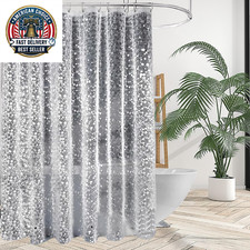 Shower Curtain Liner, Waterproof EVA 3D Shower Curtains with Duty Heavy Bottom M