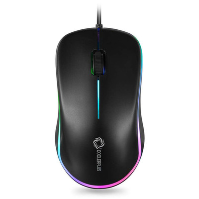 COOLERPLUS FC112 USB Optical Wired Computer Mouse 4.4×2.48×1.58 in, Black