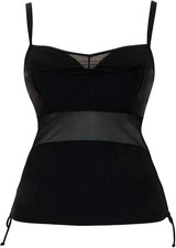 CURVY KATE Womens Black Sheer Class Tankini Top Swimsuit 40GG BNWT