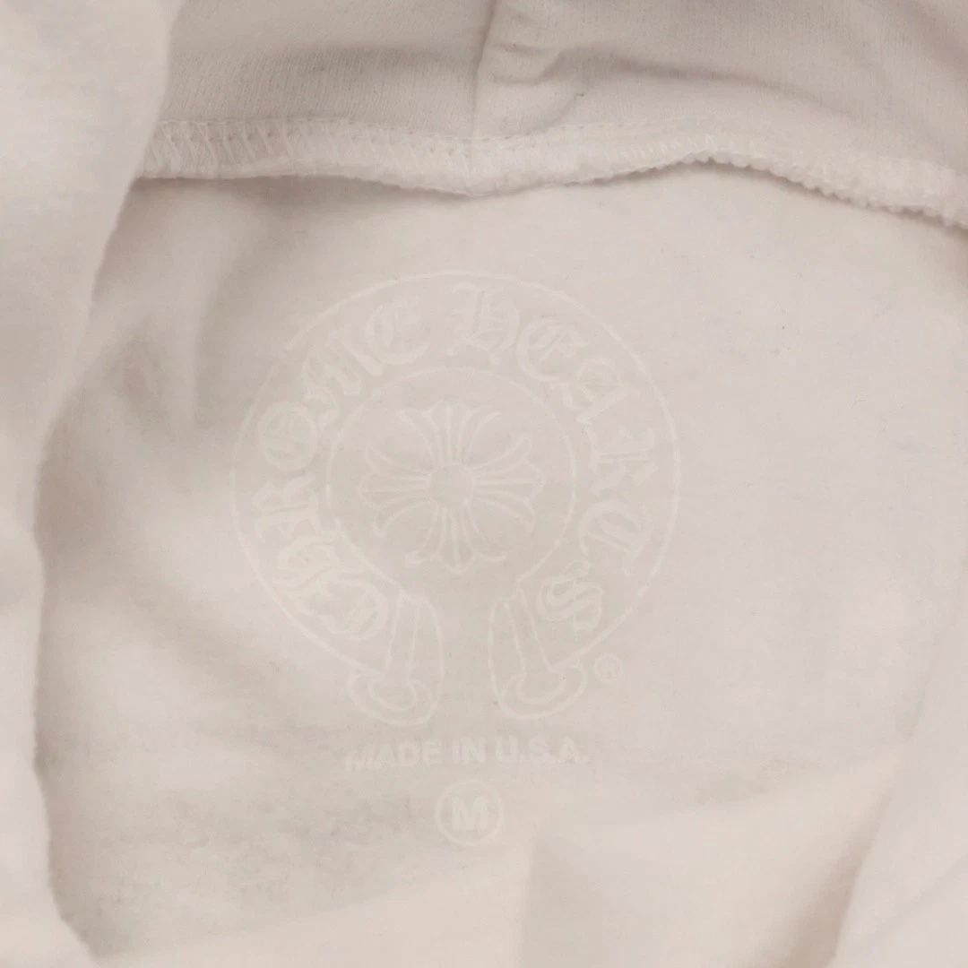 Pullover ferro di cavallo Chrome Hearts felpa con cappuccio stampa braccio felpa floreale bianco usatob