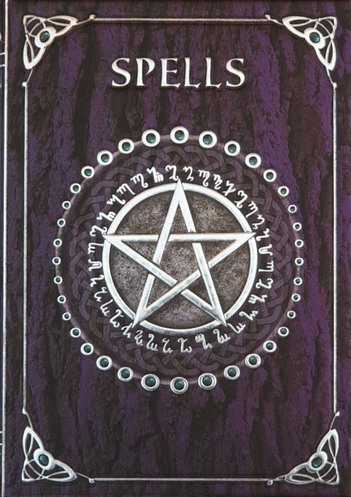 Nemesis Now Embossed Purple Spell Book Of Shadows Pentagram Wicca Journal A5