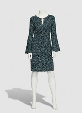 Tommy Hilfiger Womens Blue Printed Bell-Sleeve Dress Size 10