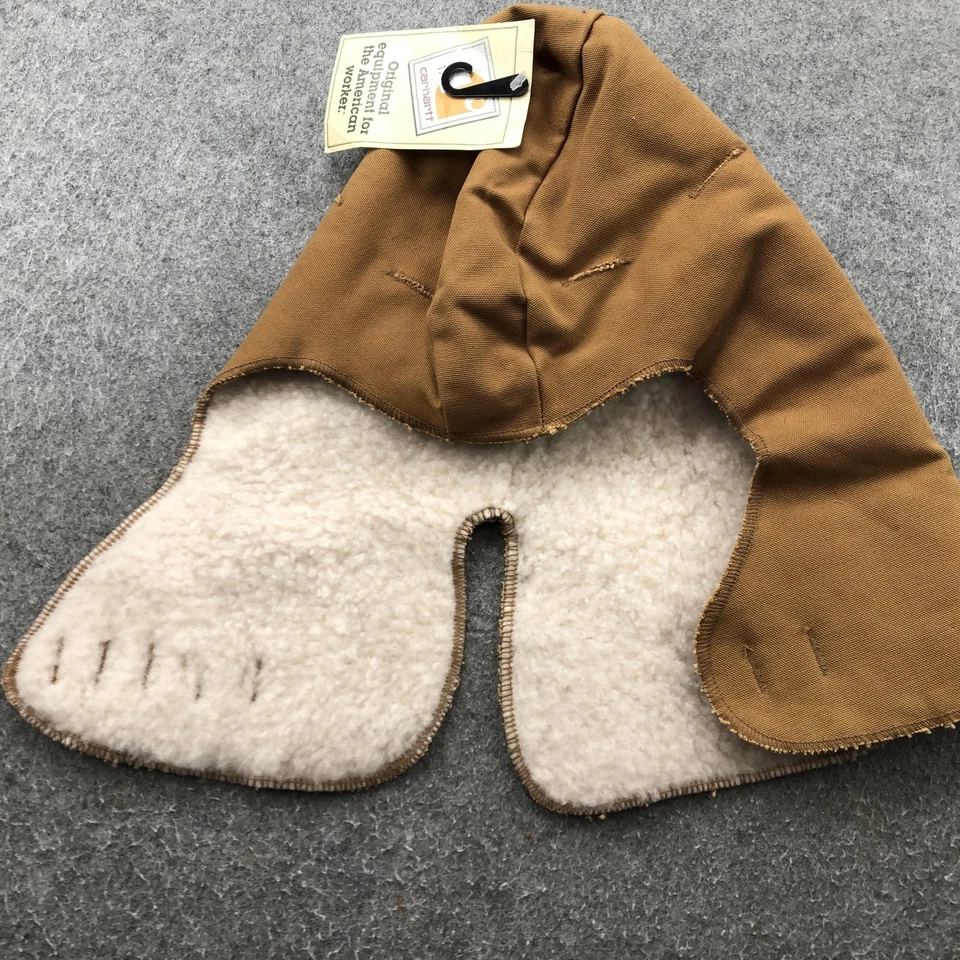 Vintage Carhartt Hood Strap Back Brown Sherpa Lined Canvas Workwear USA Artic - Image 2 of 4
