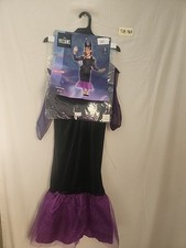 Disney Maleficent Costume Girls M 7-8 Dress Headpiece Halloween Sleeping Beauty