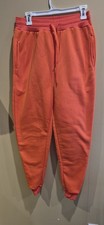 Women's Sweat Pants High Rise Jogger Style Multiple Colors Size L Orange