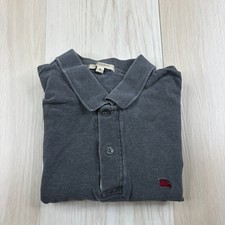 Burberry London Mens Gray Short Sleeve Outdoor Classic Golf Polo Shirt Size M
