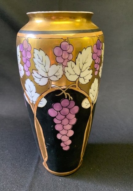 Antique Art Nouveau 10.5"  Rosenthal Pickard  Lustre Grapes Hand Painted  Vase