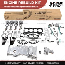 Overhaul Engine Rebuild Kit Fits 02-13 Toyota Camry Solara RAV4 Scion 2.4L 2AZFE