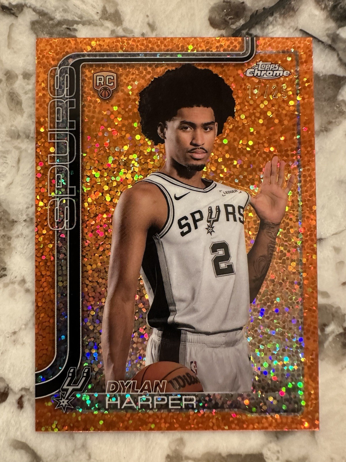 2025-26 Topps Chrome Dylan Harper Image Variation Orange Speckle /25 SSP Rare