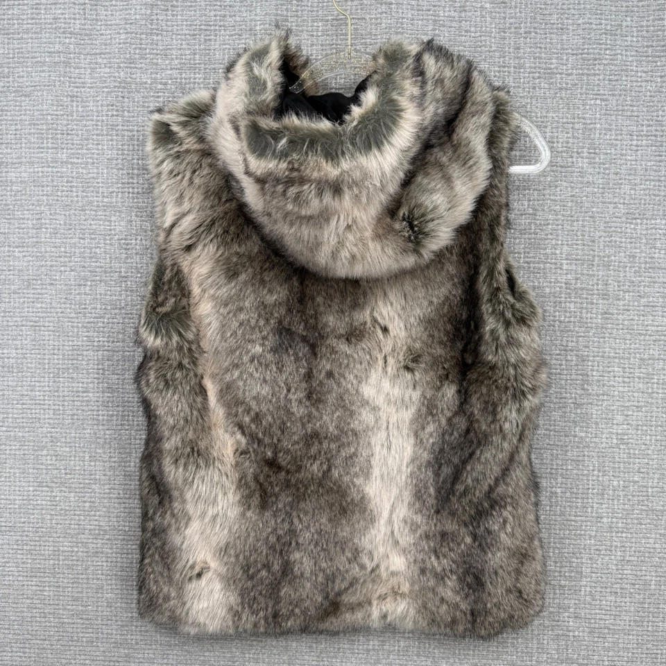 Chaleco con Capucha Surell for Bloomingdales Mujer Piel Sintética Gris Negro Talla S/M Bolsillos Foto 3 de 4