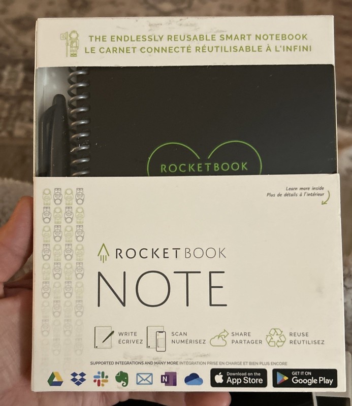 Rocketbook NOTE Smart Reusable Notebook Scan Erase New 5 x 7 Dot Grid / Lined