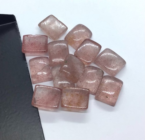 AAA Natural Strawberry Quartz Rectangle Flat Back Loose Gemstone Making Jewelry - Picture 4 of 8