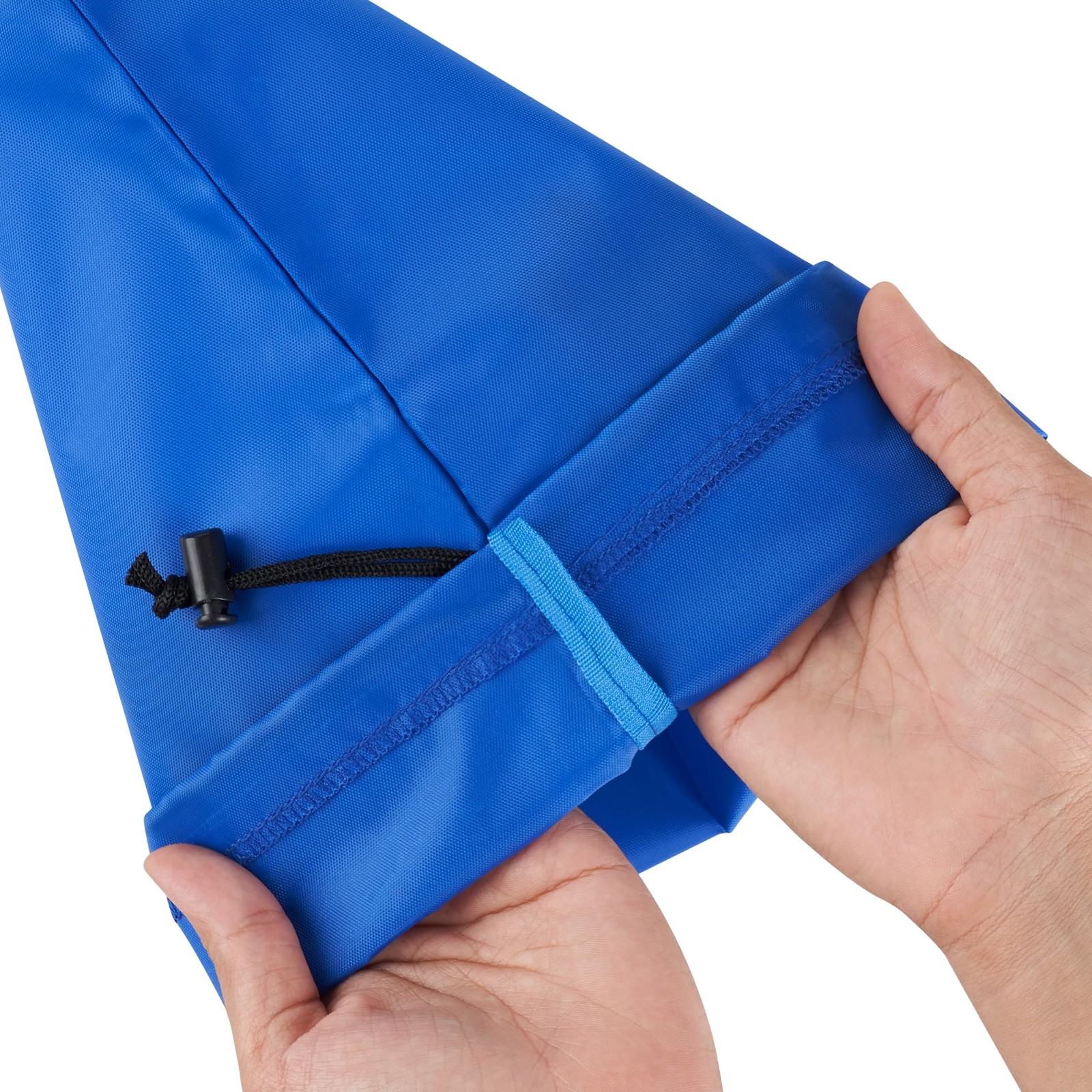 Drawstring Bag with Toggle - Nylon Cinch and Ditty Pouch () 7 x 9 Inch Blue