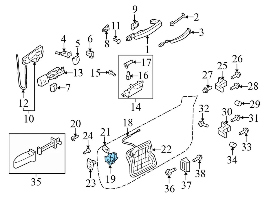 Porsche 918 Spyder 2015 - pestillo de puerta delantera derecha / actuador de bloqueo 8J1837016D Foto 4 de 4