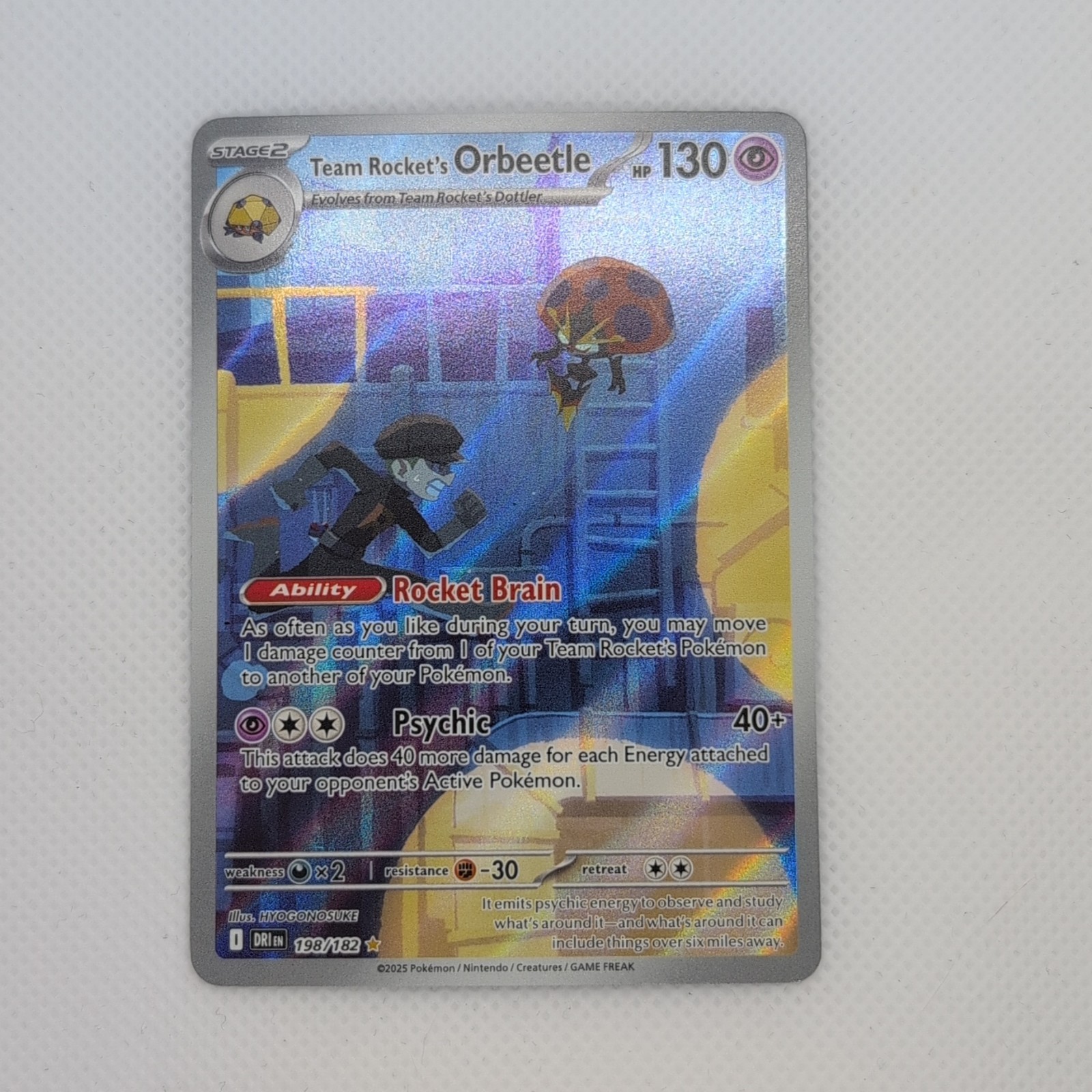 Team Rocket's Orbeetle Holo 198/182 SV10: Destined Rivals Illustration Rare NM