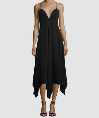 $498 Boutique Moschino Women's Black Sleeveless A-Line Dress Size IT 46/US 10