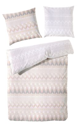 Primera Bio Renforce Bettwäsche 135x200 Zickzack rosa beige silber  B123006-74
