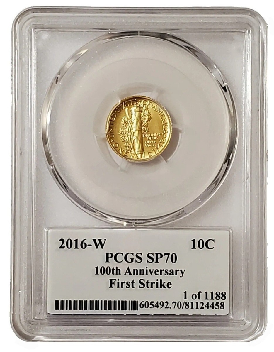 PCGS SP70 アメリカ マーキュリーダイム発行100周年 1/10オンス 2016-W 10C 100TH ANNIV. OF MERCURY DIME PCGS SP70 FS Edmund