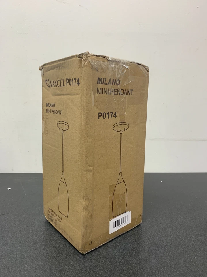 Mini colgante Vaxcel Lighting P0174 Milano - pantalla de vidrio multicolor - satinado Ni Foto 2 de 3