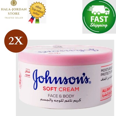 2 X Johnson's 24 Hour Moisture Soft Cream 200 Ml Beauty NEW FAST SHIPPING 