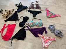 Victoria's Secret and Other Designer Bikini Tops and Bottoms Lot of 13