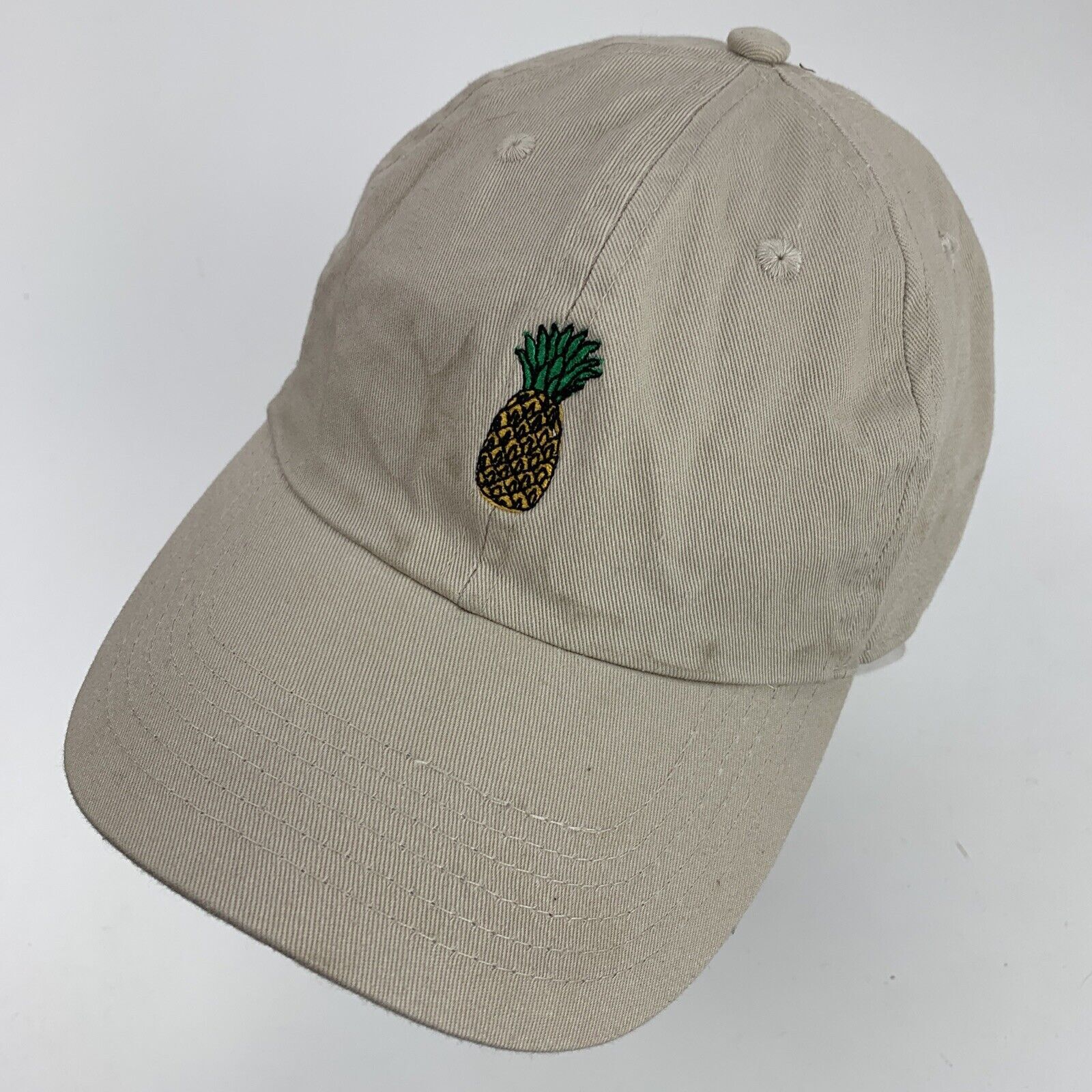 Pineapple Beige Ball Cap Hat Adjustable Baseball - image 1