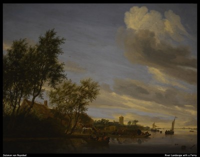 salomon-van-ruysdael---fluss-landschaft-mit-einer-fähre--jpb_16676530132_o(1) Poster