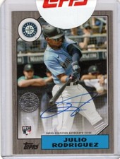 2022 Topps Julio Rodriguez Mariners RC Rookie 1987 Auto Black 085/199