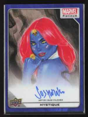 2022 UD MARVEL PLATINUM ARTIST AUTO BLUE RAINBOW MYSTIQUE 08/25 SUSI VILCHEZ