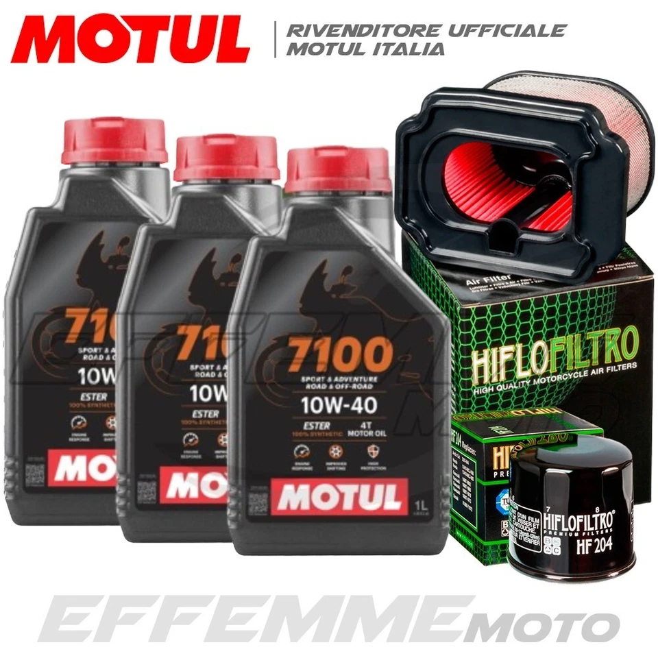 MOTUL + HIFLO Tagliando YAMAHA MT-07 e Tracer 700 2021 2022 2023 (3 7100 10W40 + Filtri Hiflo)
