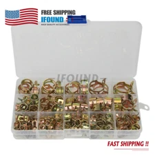 115X Hose Spring Clamps 6-22mm Fastener Fuel Water Line Pipe Air Tube Clips Kit