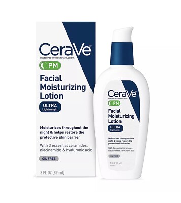 1 Pack -CeraVe Facial Moisturizing Lotion PM Ultra Lightweight 3 oz Free Ship