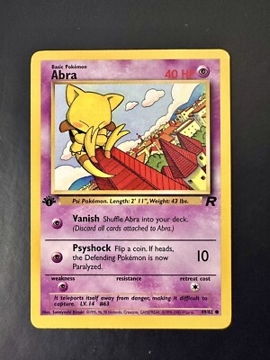 Abra - 49/82 - 1st Edition Common - Team Rocket - Pokémon TCG - NM