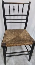 Antique William Morris Style Sussex Rush Seat Single Chair