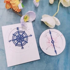 Compass Cutting Dies Carbon Steel Stencil for Scrapbook Card Making Paper Crafts