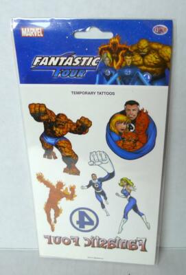 Marvel Fantastic Four Kids Tattoos Fake Body Art Temporary Removable