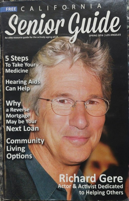 CALIFORNIA SENIOR GUIDE MAGAZINE RICHARD GERE COVER SPRING 2016 ISSUE