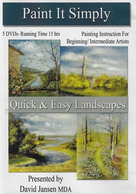 5 DVDs - Paint It Simply QUICK & EASY LANDSCAPES - Acrylics - w/ David Jansen
