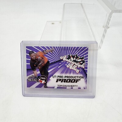 2024 Leaf PBA Metal Bowling Tom Daugherty Autograph Alley 1/1 Clear Purple Proof