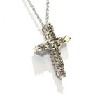 New 14k white gold .27ct SI2 I1 I diamond cross pendant necklace 2.7g 16" — photo 9