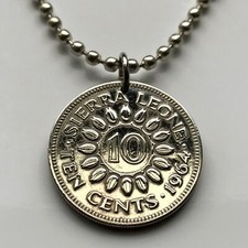 Sierra Leona 1964 10 centavos moneda colgante vainas de cacao cacao Freetown Bo Lunsar 002648