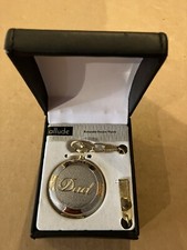 NEW ALLUDE KEEPSAKE " DAD " POCKET WATCH WITH HARD PLASTIC CASE