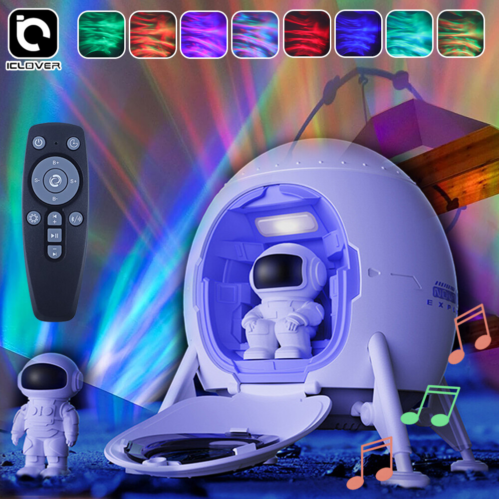 Northern Lights Aurora Projector Astronaut Galaxy Music Speaker Kids Home Decor