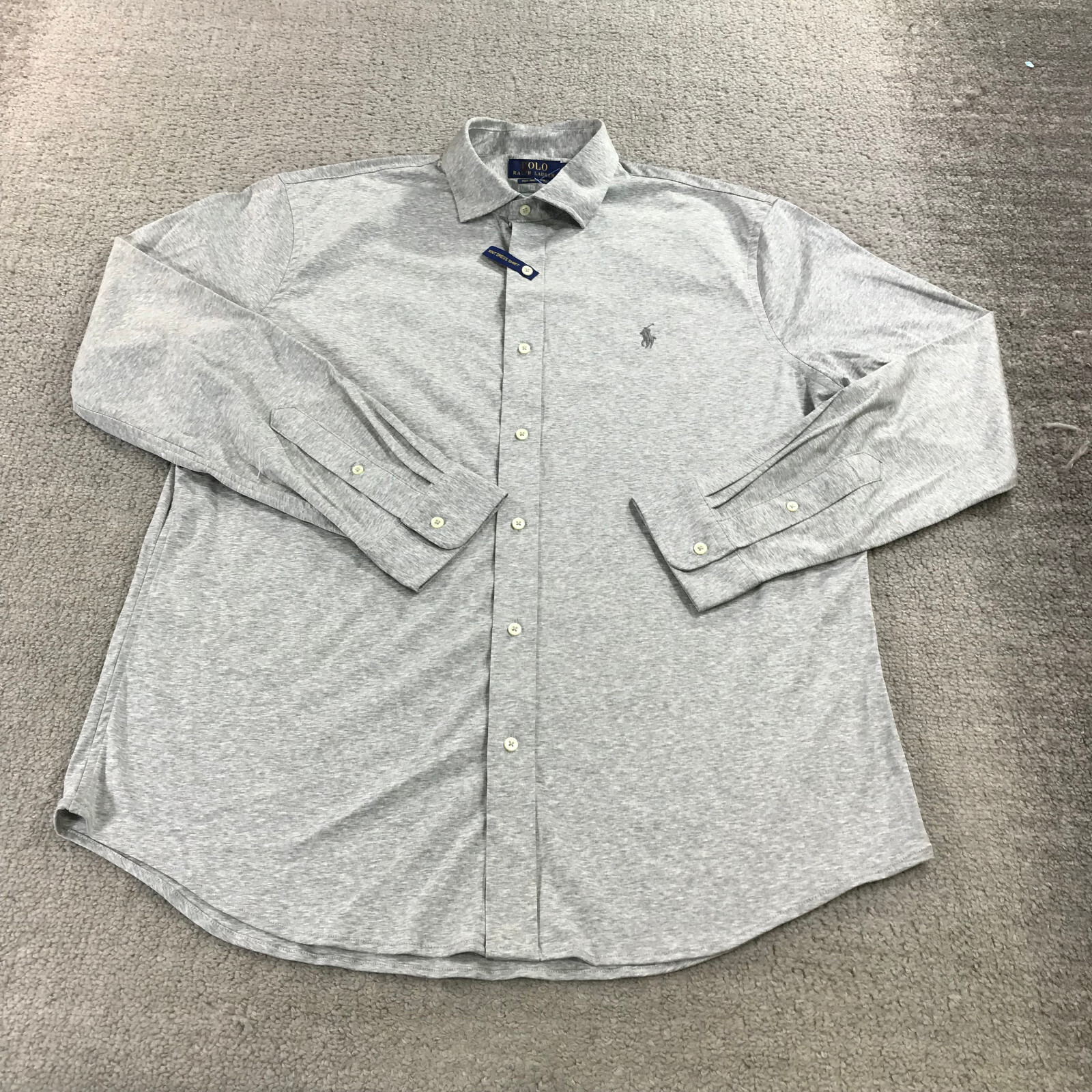 Polo Ralph Lauren camicia uomo extra large maglia con bottoni abito grigio pony casual