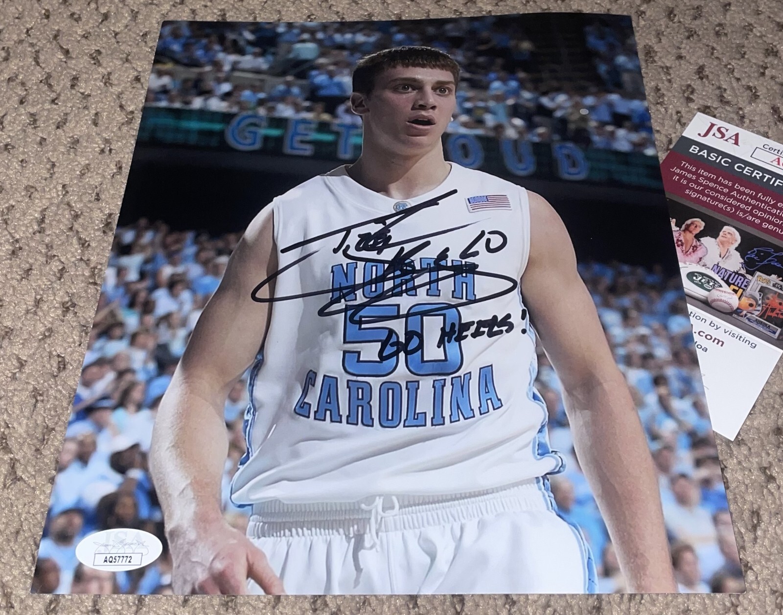 Tyler Hansbrough Autographed Signed 8X10 PHOTO UNC BASKETBALL NORTH CAROLINA JSA 